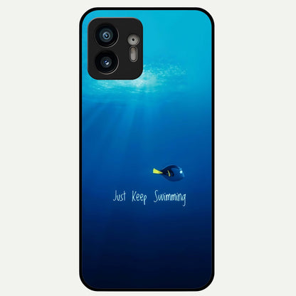  Just Keep Swimming Glass Case For Nothing Phone 2 back cover – full design glossy printed glass finish
