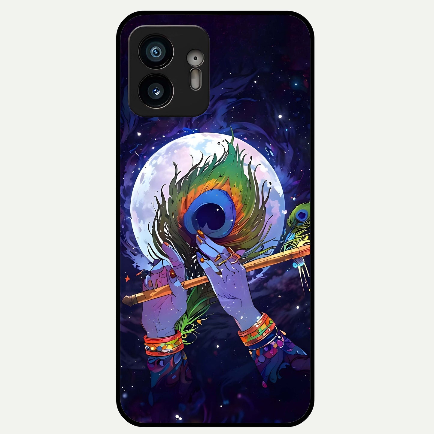  Krishna Hands Art Glass Case For Nothing Phone 2 back cover – full design glossy printed glass finish