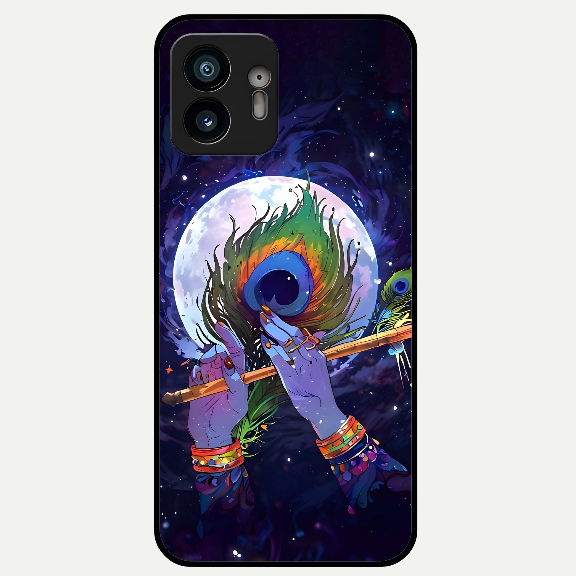  Krishna Hands Art Glass Case For Nothing Phone 2 back cover – full design glossy printed glass finish