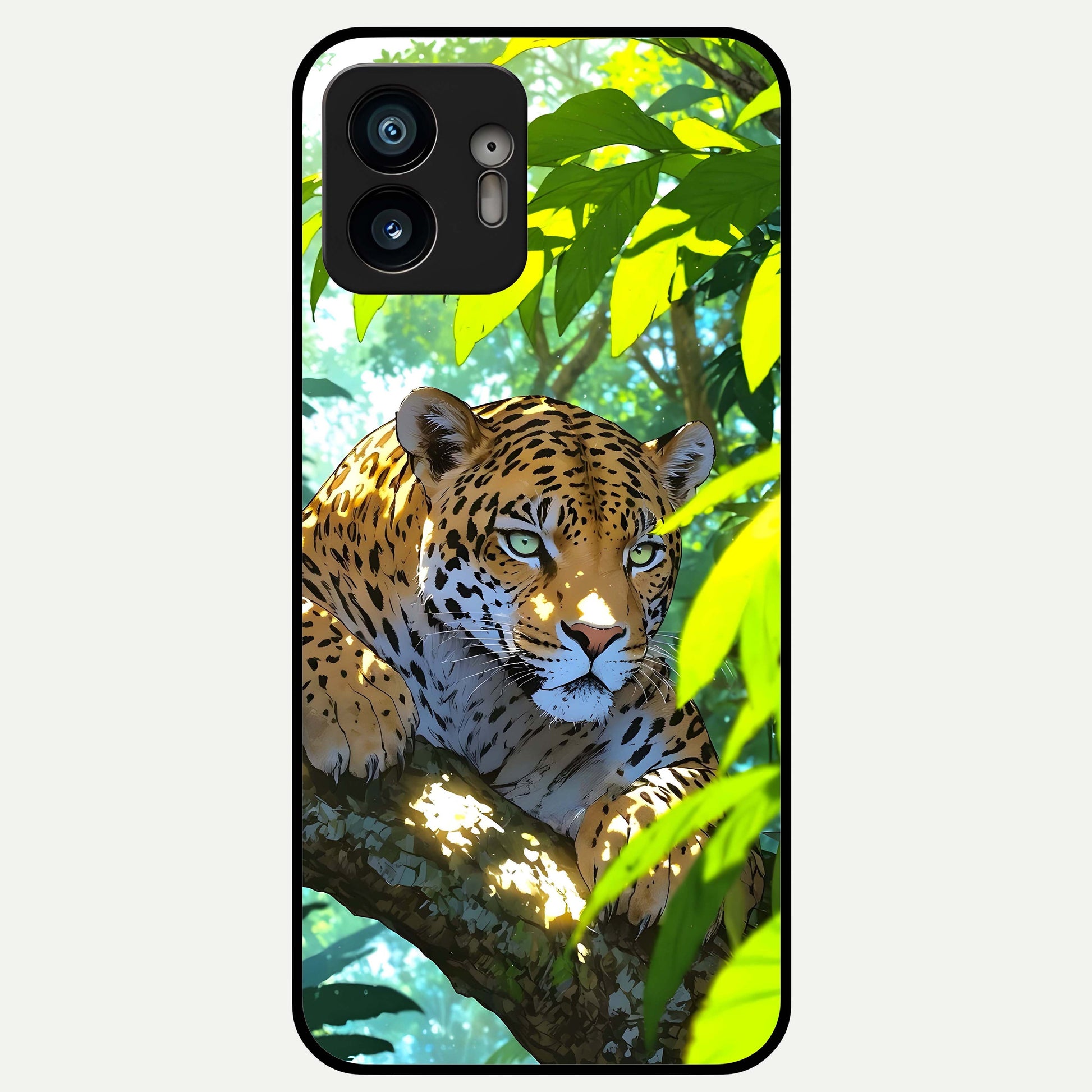  Leopard in Jungle Glass Case For Nothing Phone 2 back cover – full design glossy printed glass finish