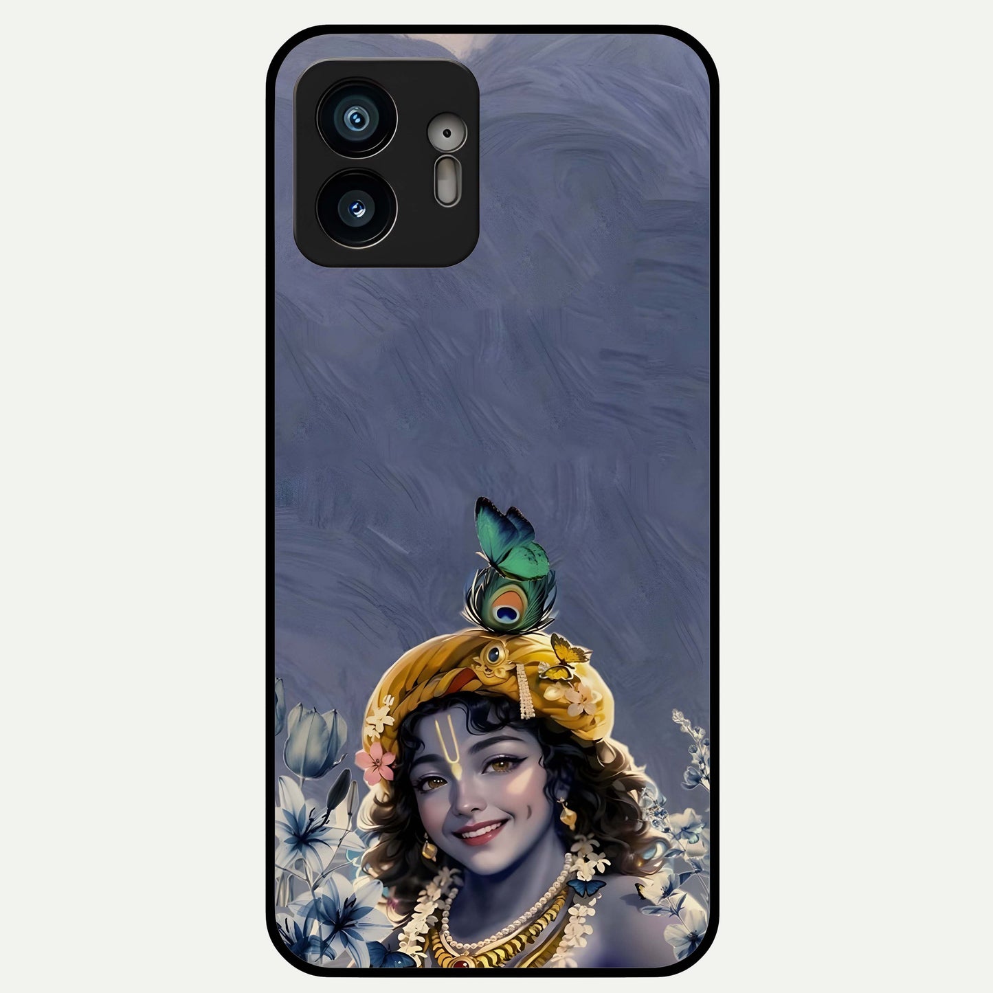  Lord Krishna Glass Case For Nothing Phone 2 back cover – full design glossy printed glass finish