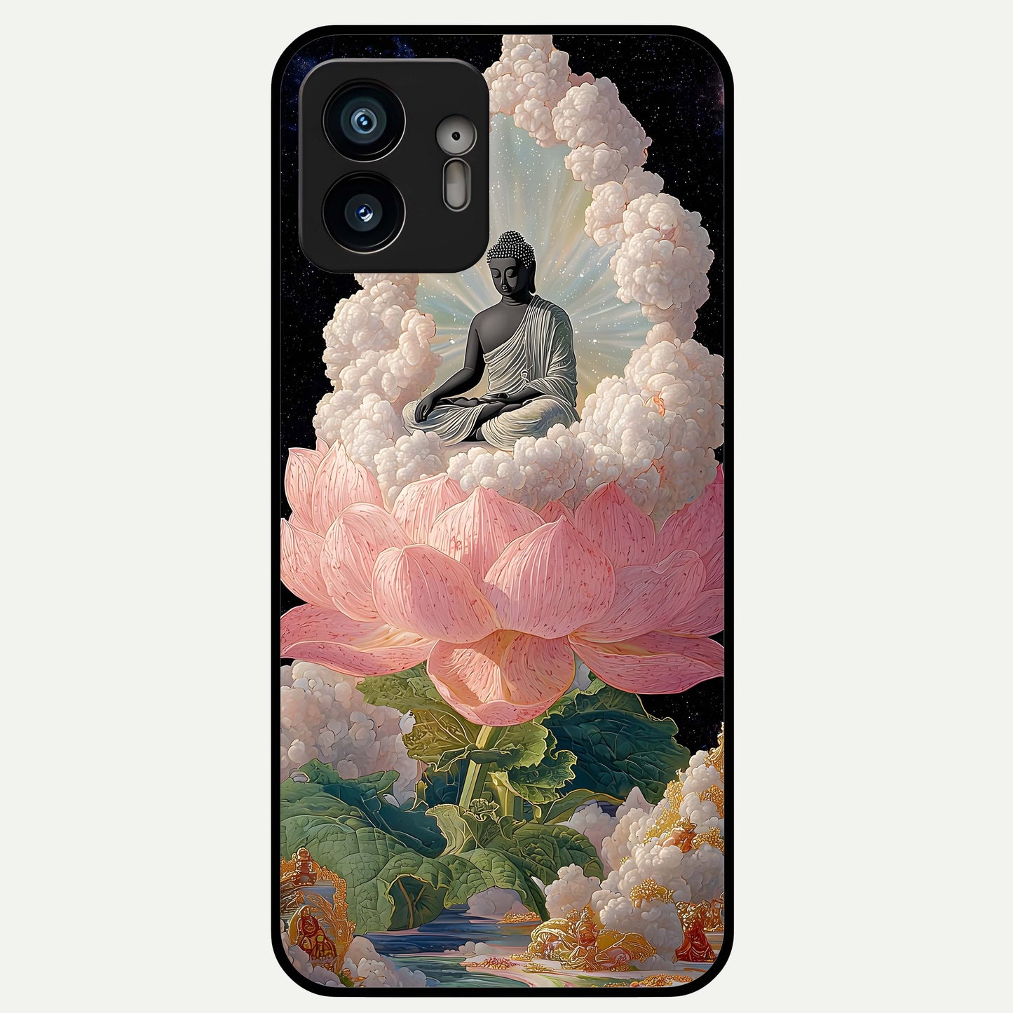  Lotus Divine Peace Glass Case For Nothing Phone 2 back cover – full design glossy printed glass finish