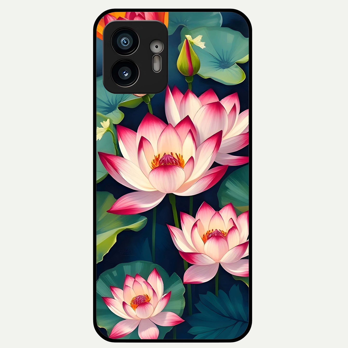  Lotus Dream Serenity Glass Case For Nothing Phone 2 back cover – full design glossy printed glass finish