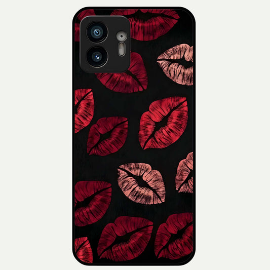  Midnight Kiss Love Glass Case For Nothing Phone 2 back cover – full design glossy printed glass finish