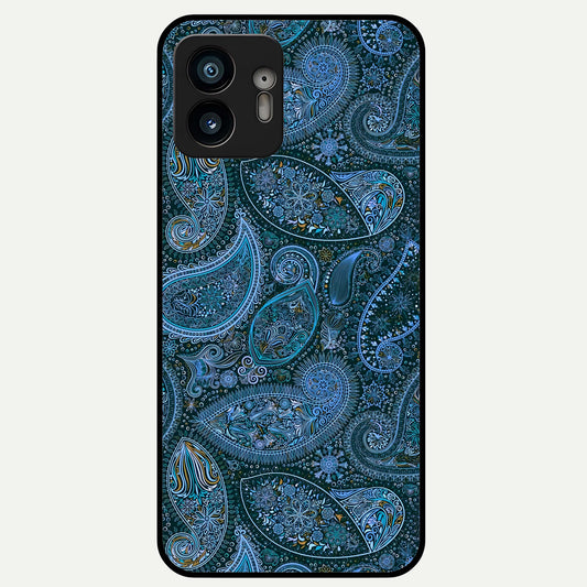  Midnight Paisley Glow Glass Case For Nothing Phone 2 back cover – full design glossy printed glass finish