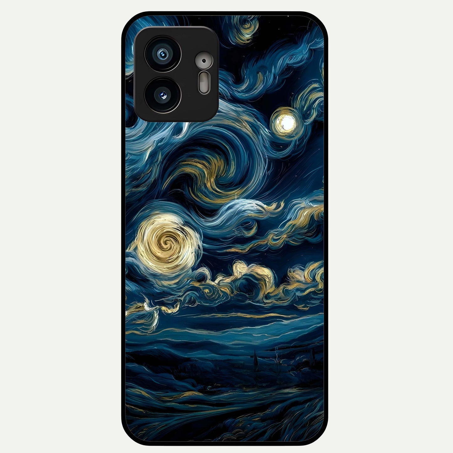  Midnight Sky Whirl Glass Case For Nothing Phone 2 back cover – full design glossy printed glass finish