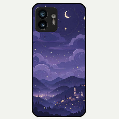  Minimal Night View Glass Case For Nothing Phone 2 back cover – full design glossy printed glass finish