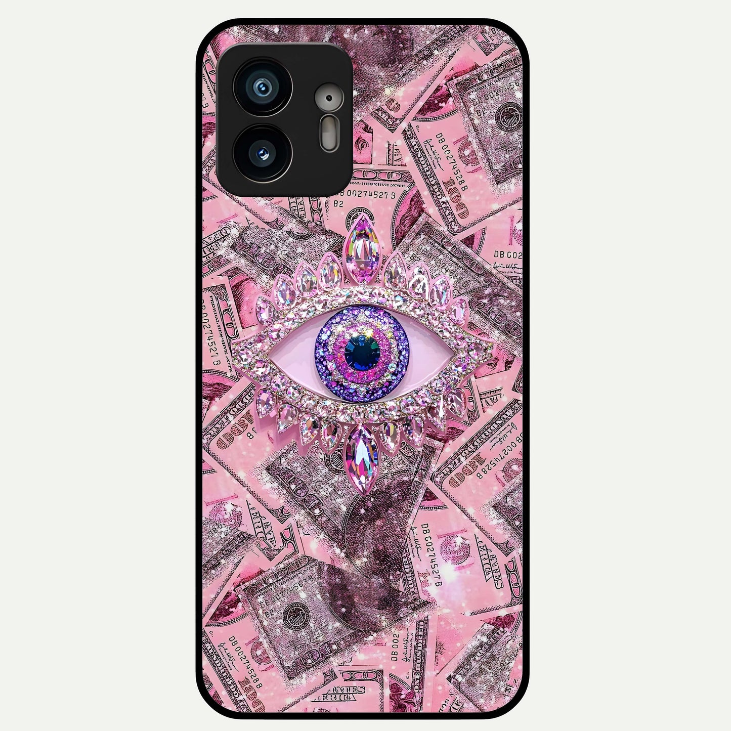  Money Eye Luxe Glass Case For Nothing Phone 2 back cover – full design glossy printed glass finish