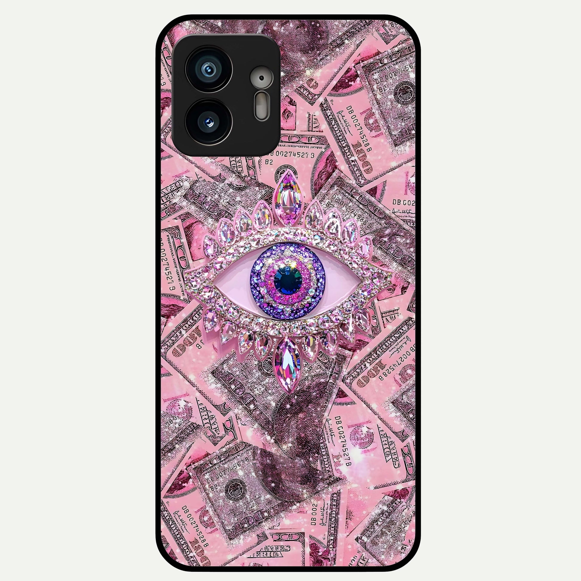  Money Eye Luxe Glass Case For Nothing Phone 2 back cover – full design glossy printed glass finish