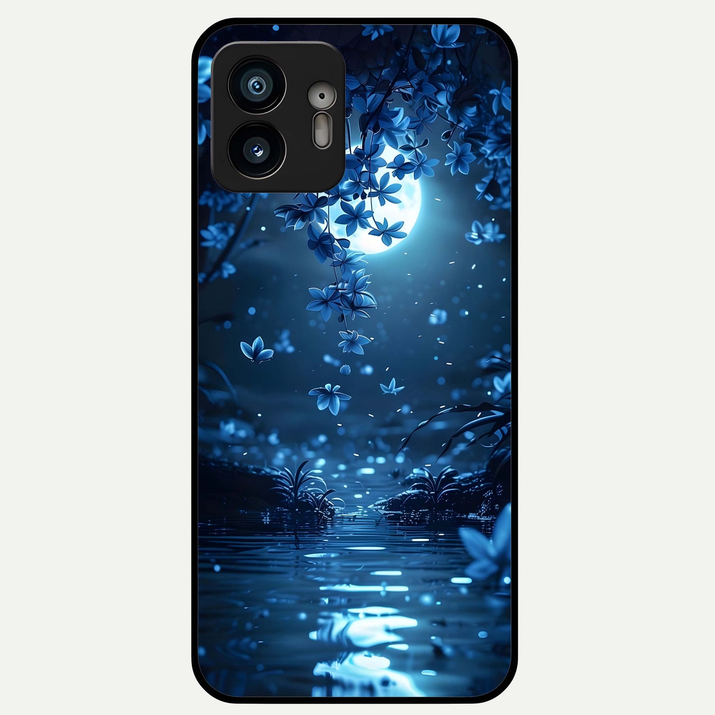  Moonlight Petal Dream Glass Case For Nothing Phone 2 back cover – full design glossy printed glass finish