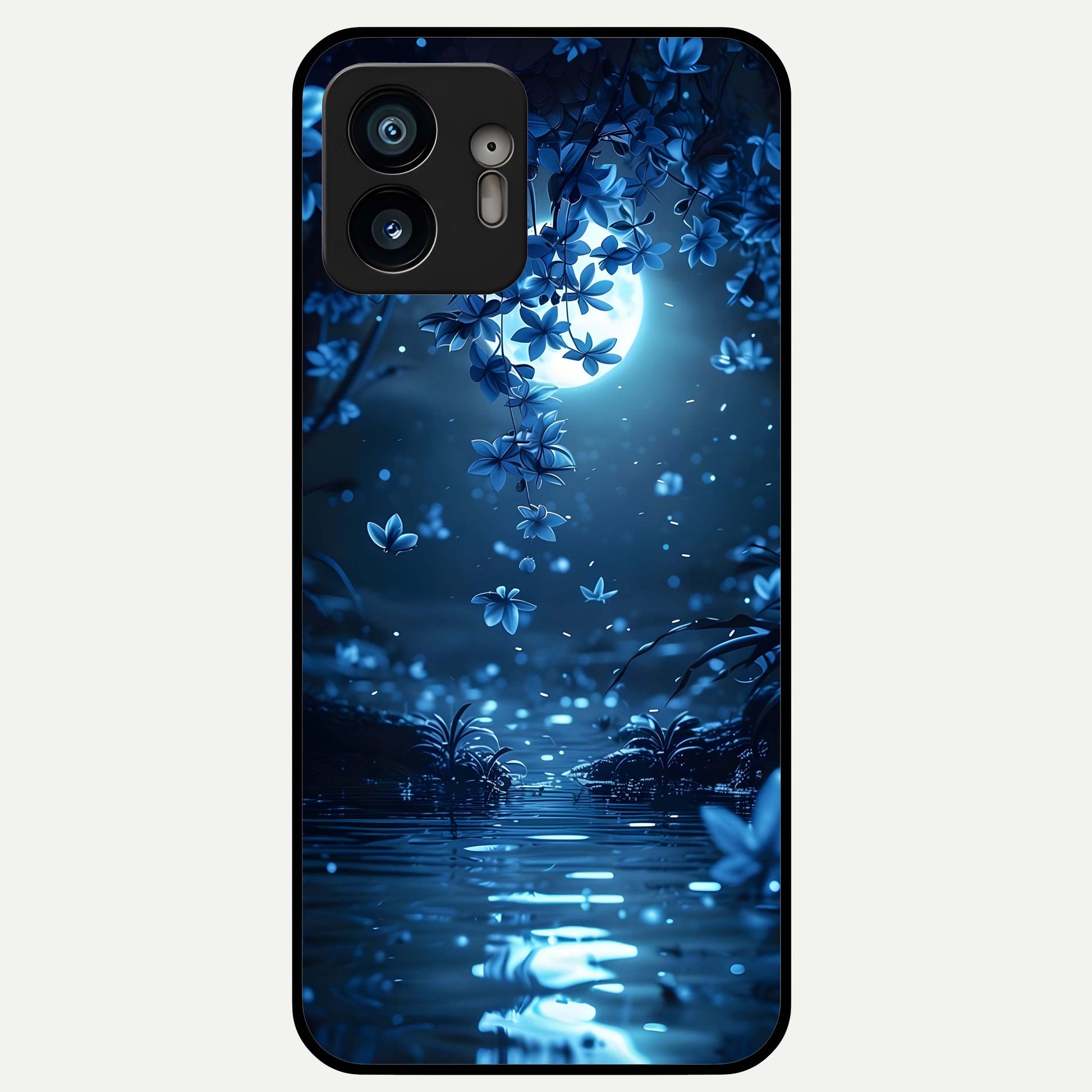  Moonlight Petal Dream Glass Case For Nothing Phone 2 back cover – full design glossy printed glass finish