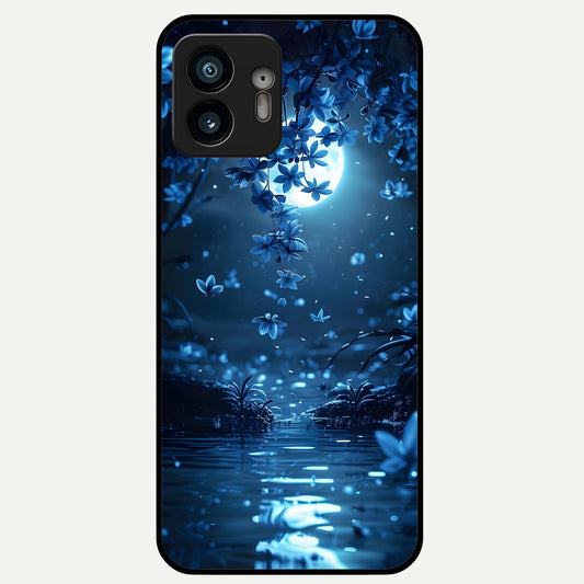  Moonlight Petal Dream Glass Case For Nothing Phone 2 back cover – full design glossy printed glass finish