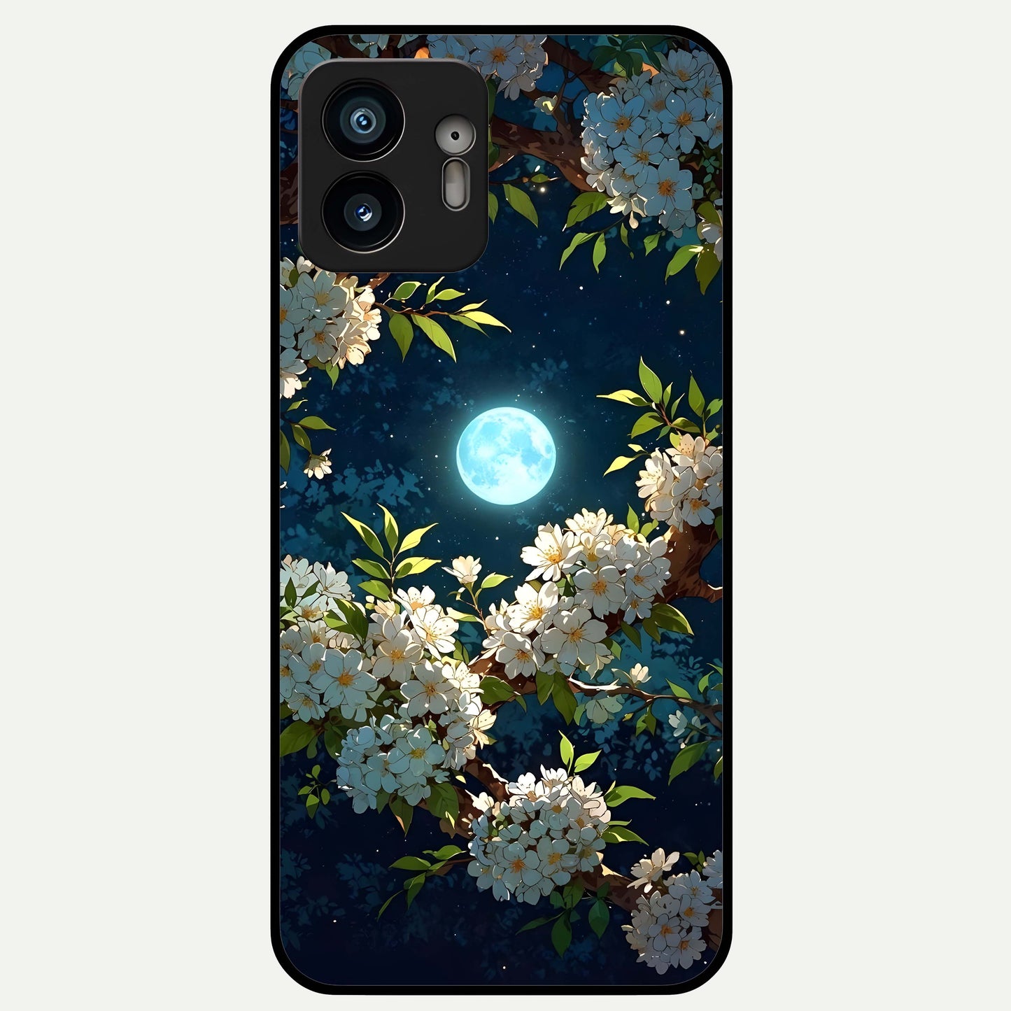  Moonlit Blossom Dream Glass Case For Nothing Phone 2 back cover – full design glossy printed glass finish