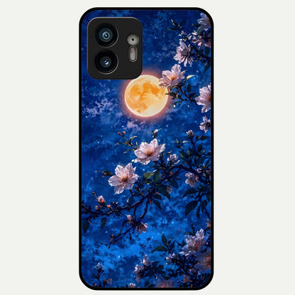  Moonlit Blossoms Night Glass Case For Nothing Phone 2 back cover – full design glossy printed glass finish