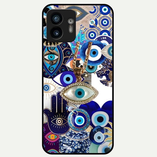  Mystic Charm Eye Glass Case For Nothing Phone 2 back cover – full design glossy printed glass finish