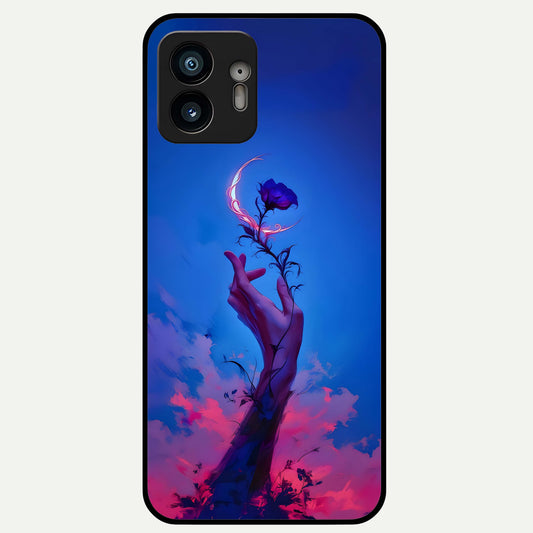  Mystic Hand Glass Case For Nothing Phone 2 back cover – full design glossy printed glass finish