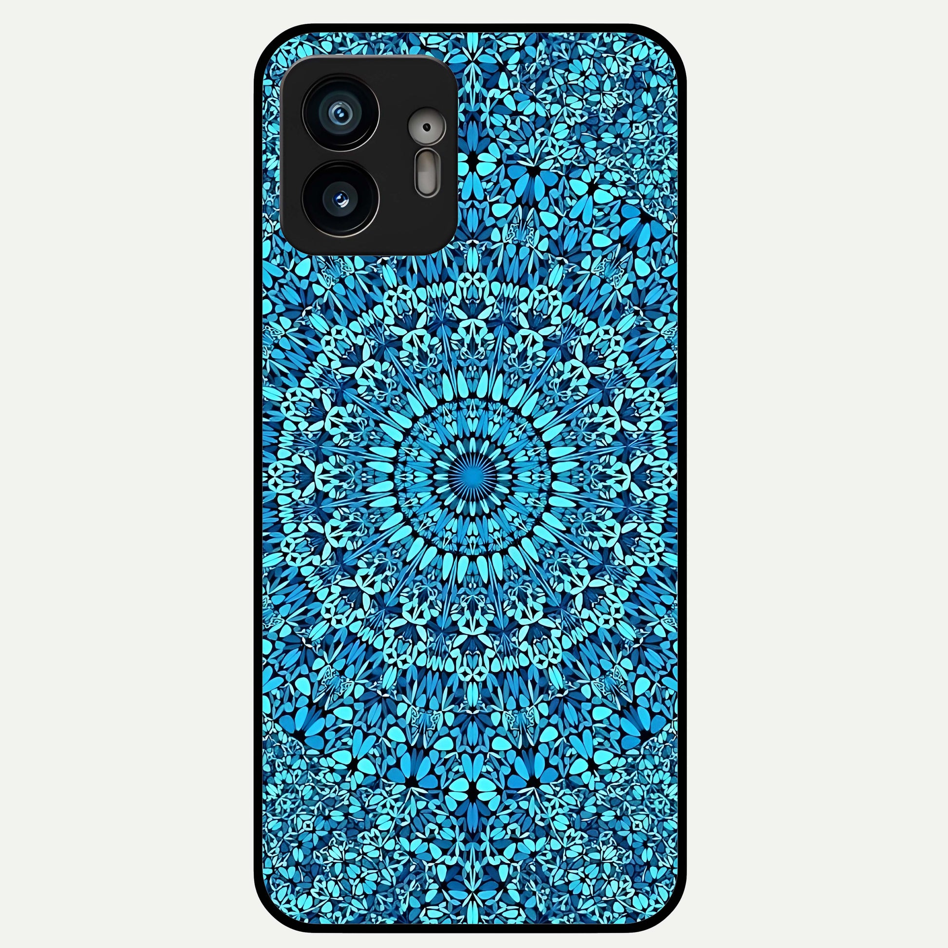  Ocean Bloom Mandala Glass Case For Nothing Phone 2 back cover – full design glossy printed glass finish