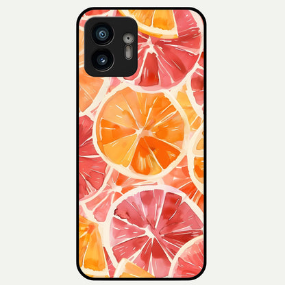  Orange Fruits Pattern Glass Case For Nothing Phone 2 back cover – full design glossy printed glass finish