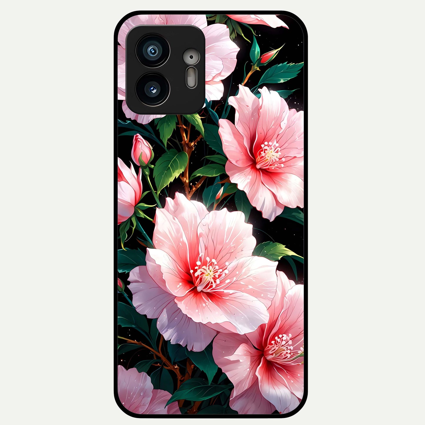  Peach Flower Glass Case For Nothing Phone 2 back cover – full design glossy printed glass finish