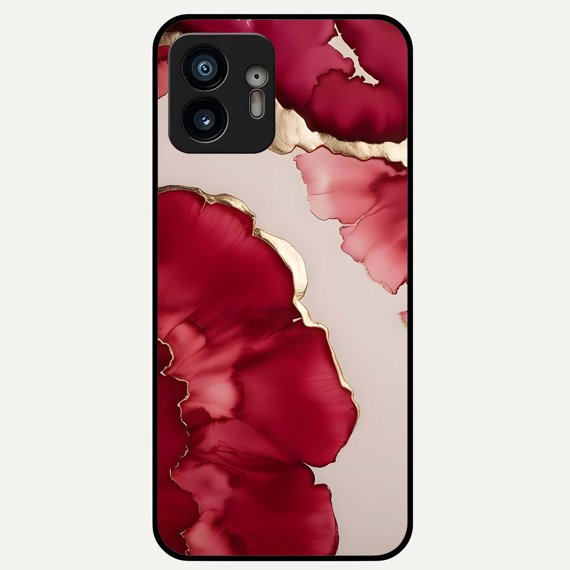  Pink And White Marble Glass Case For Nothing Phone 2 back cover – full design glossy printed glass finish