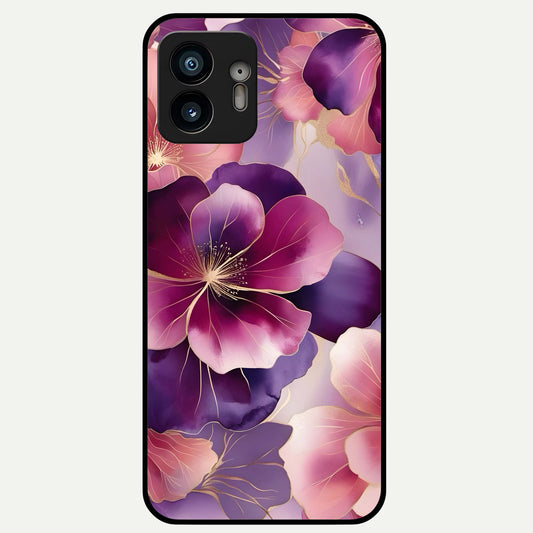  Pink Bouquet Florals Glass Case For Nothing Phone 2 back cover – full design glossy printed glass finish