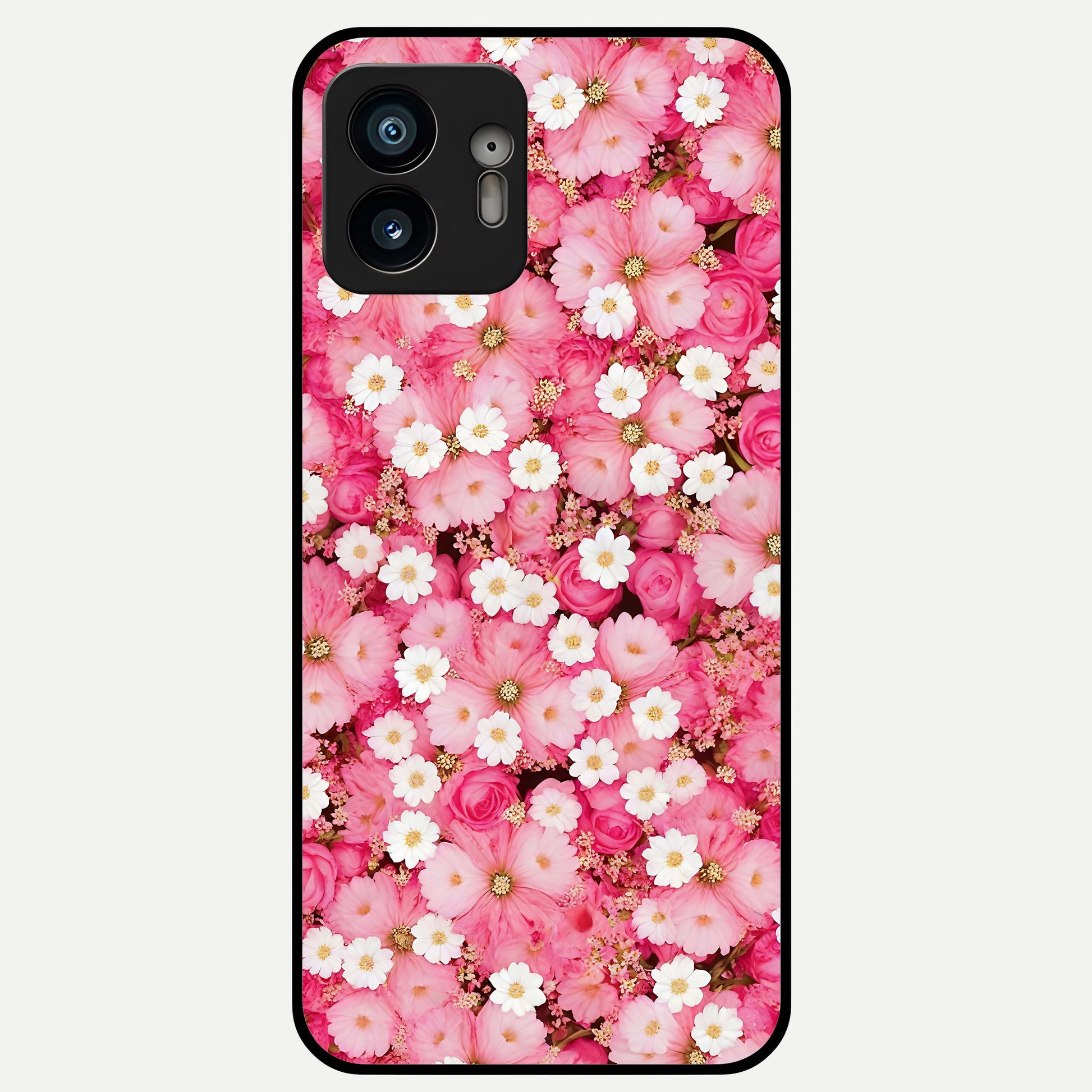  Pink Daisy Bliss Glass Case For Nothing Phone 2 back cover – full design glossy printed glass finish
