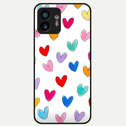  Playful Love Doodles Glass Case For Nothing Phone 2 back cover – full design glossy printed glass finish