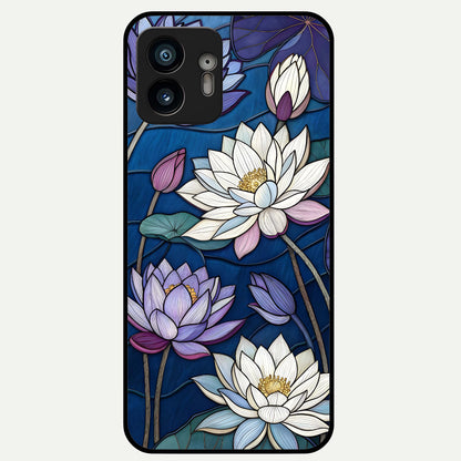  Purple Lotus Stained Glass Case For Nothing Phone 2 back cover – full design glossy printed glass finish
