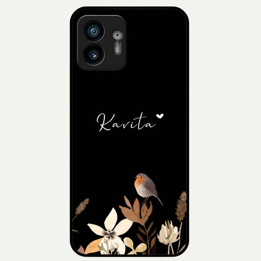  Quiet Garden Tune Custom Name Glass Case For Nothing Phone 2 back cover – full design glossy printed glass finish
