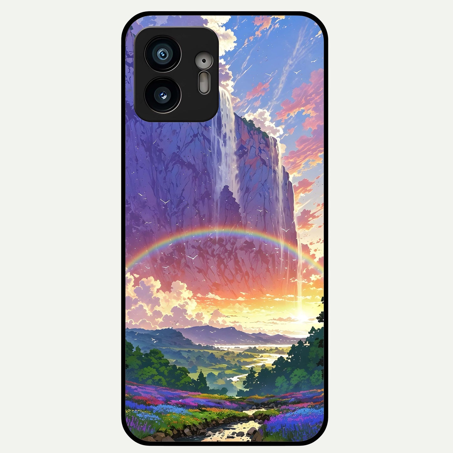  Rainbow Valley Dream Glass Case For Nothing Phone 2 back cover – full design glossy printed glass finish
