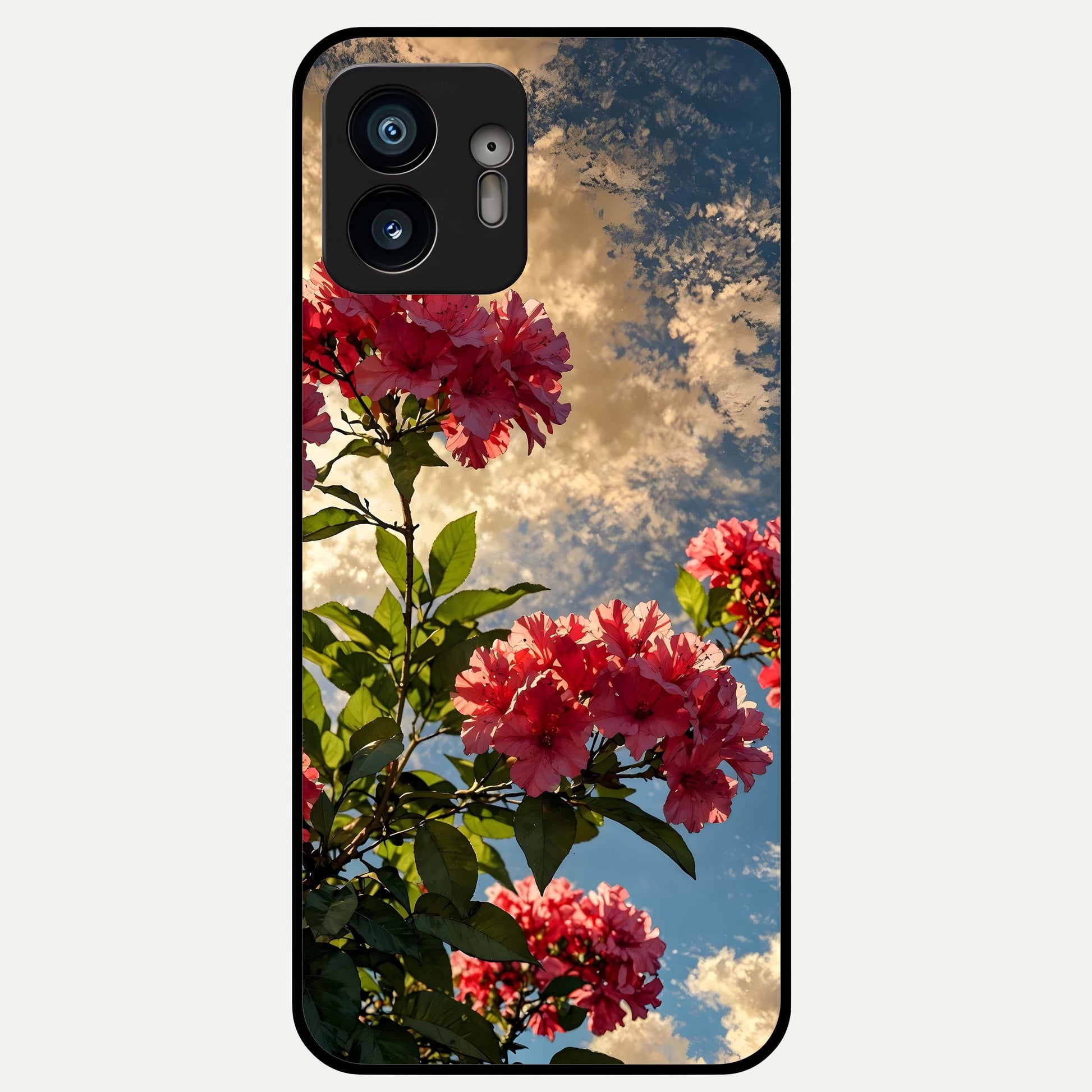 Red Bloom Skies Glass Case For Nothing Phone 2 back cover – full design glossy printed glass finish