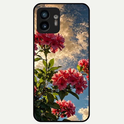  Red Bloom Skies Glass Case For Nothing Phone 2 back cover – full design glossy printed glass finish
