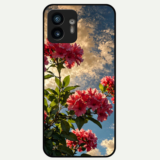  Red Bloom Skies Glass Case For Nothing Phone 2 back cover – full design glossy printed glass finish