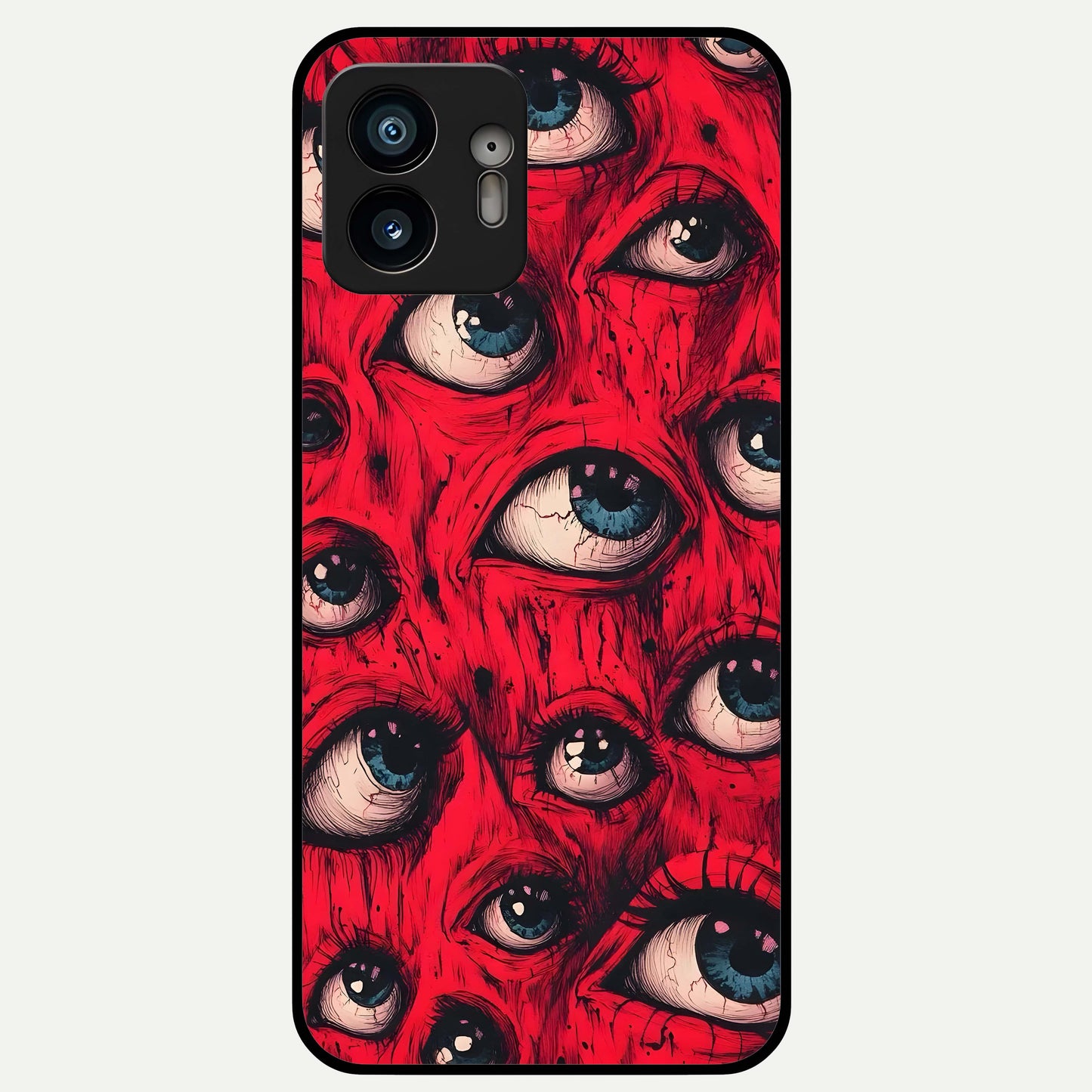  Red Eyes Pattern Glass Case For Nothing Phone 2 back cover – full design glossy printed glass finish