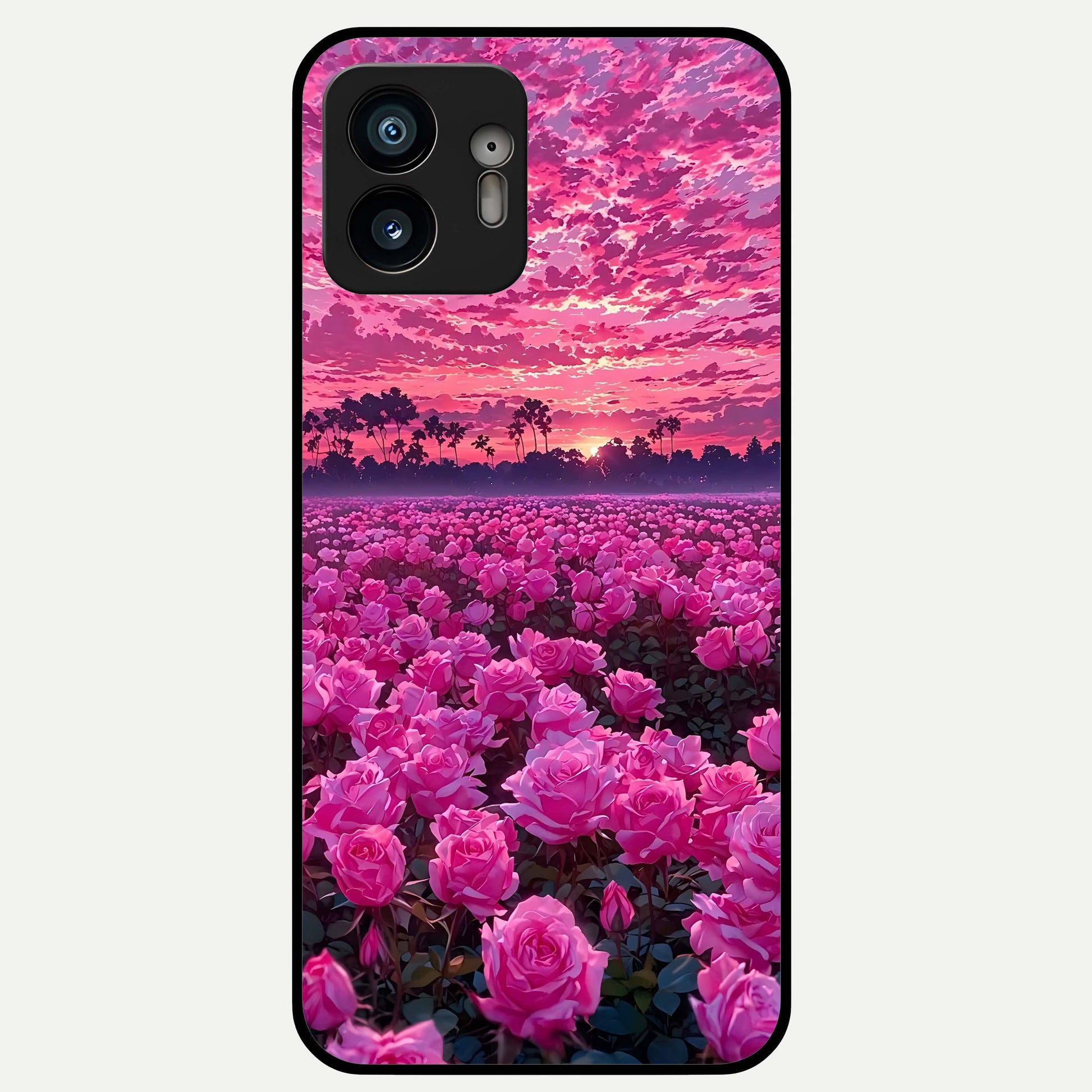  Rose Sunset Valley Glass Case For Nothing Phone 2 back cover – full design glossy printed glass finish