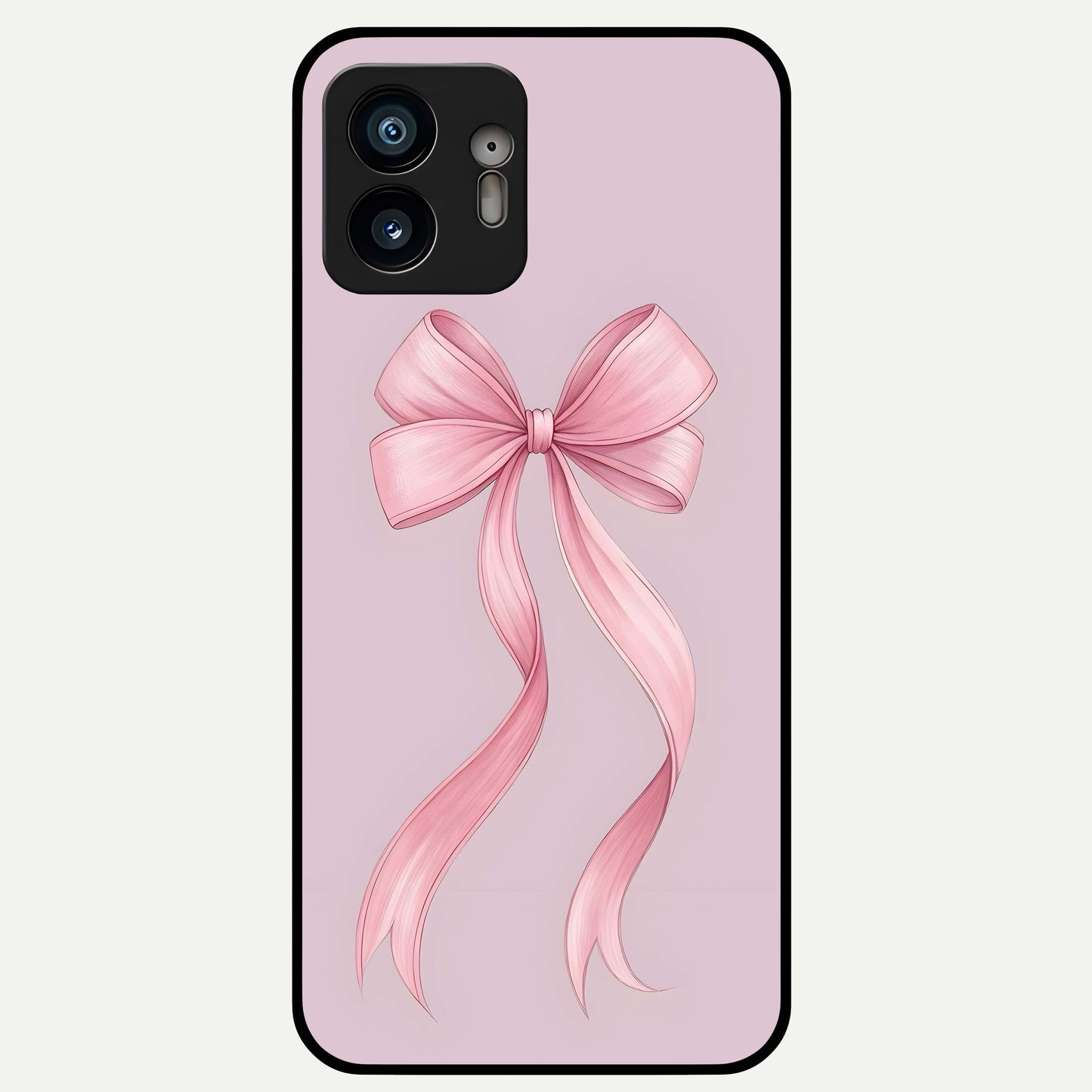  Soft Blush Bow Glass Case For Nothing Phone 2 back cover – full design glossy printed glass finish