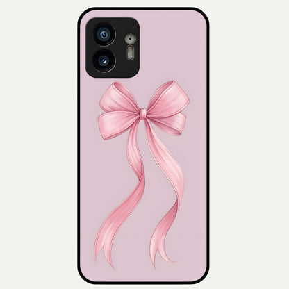  Soft Blush Bow Glass Case For Nothing Phone 2 back cover – full design glossy printed glass finish