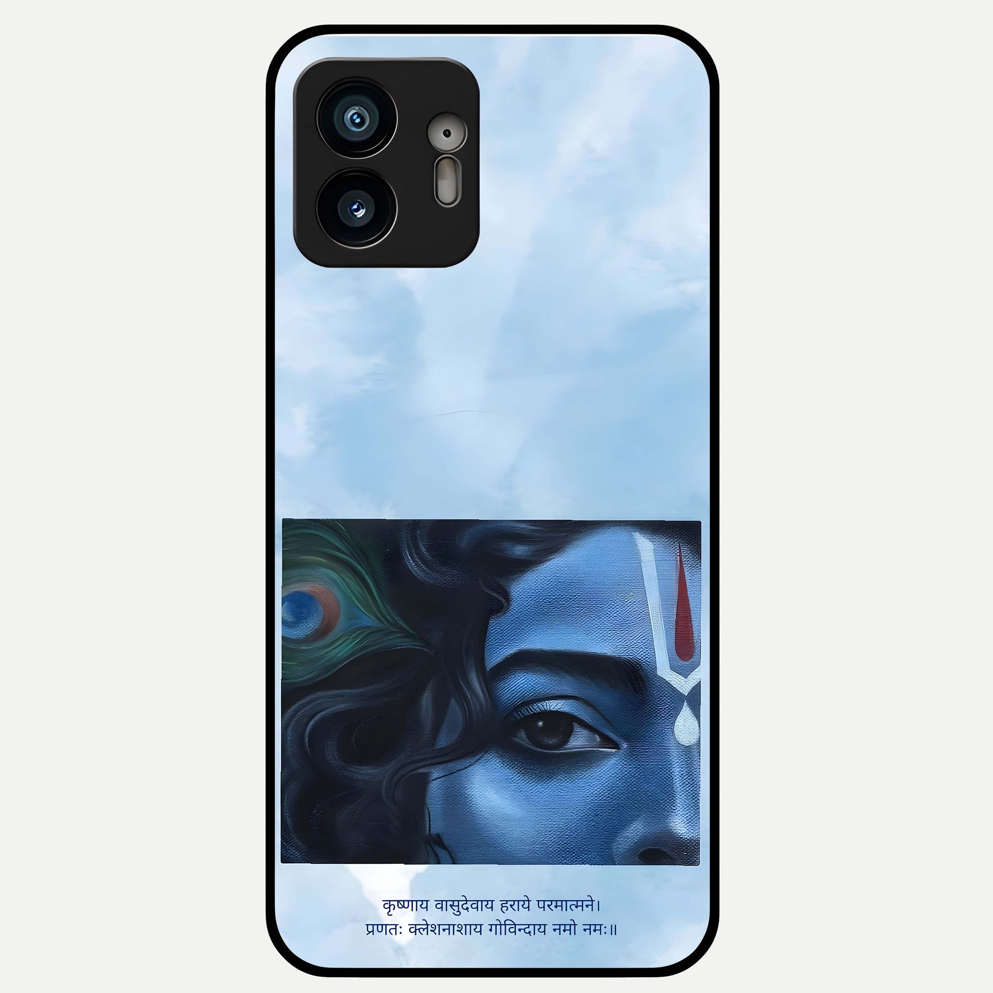  Spiritual Krishna Glass Case For Nothing Phone 2 back cover – full design glossy printed glass finish