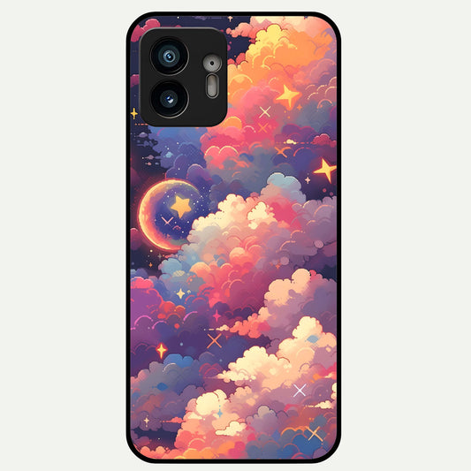  Starlit Dream Clouds Glass Case For Nothing Phone 2 back cover – full design glossy printed glass finish