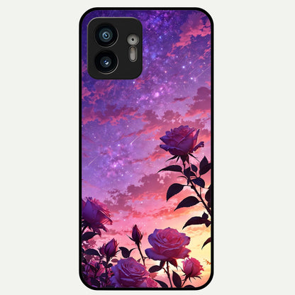  Starlit Rose Twilight Glass Case For Nothing Phone 2 back cover – full design glossy printed glass finish
