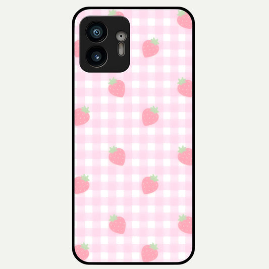  Strawberry Picnic Love Glass Case For Nothing Phone 2 back cover – full design glossy printed glass finish