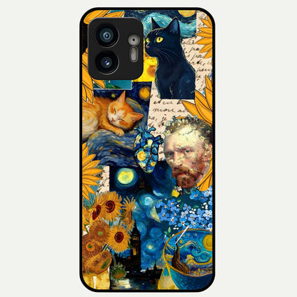  Sunflower Sky Bloom Glass Case For Nothing Phone 2 back cover – full design glossy printed glass finish