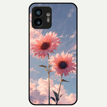  Sunflower Cat Art Glass Case For Nothing Phone 2 back cover – full design glossy printed glass finish
