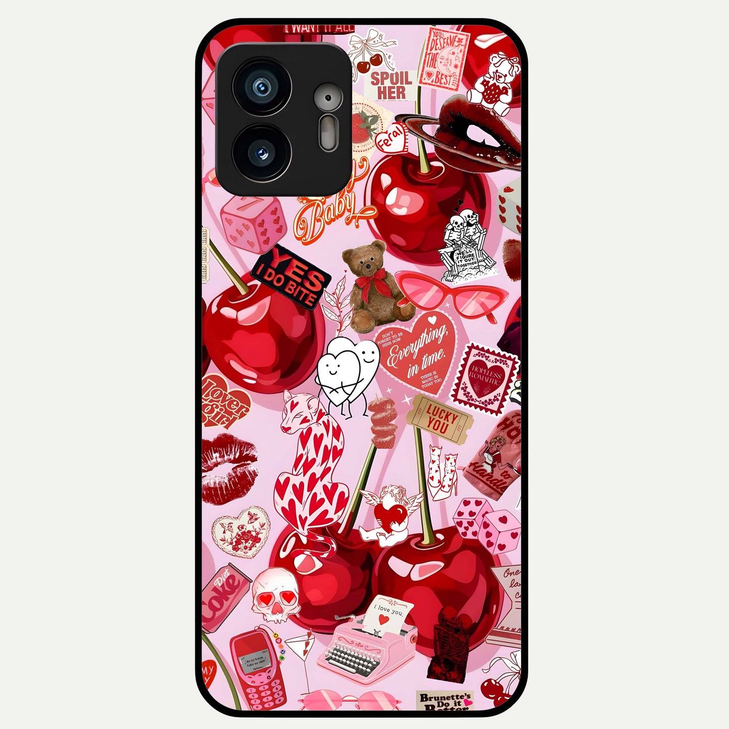  Sweet Cherry Chaos Glass Case For Nothing Phone 2 back cover – full design glossy printed glass finish