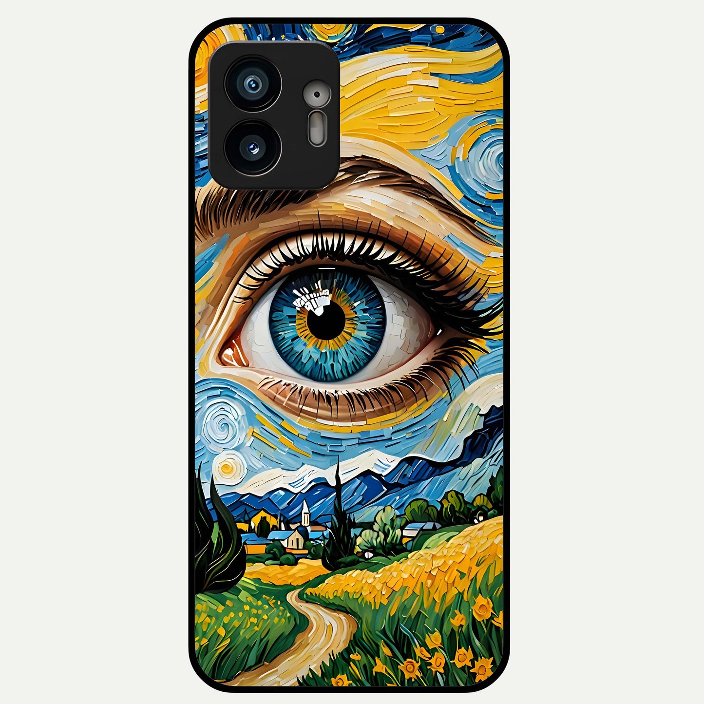  Van Gogh Eye Glass Case For Nothing Phone 2 back cover – full design glossy printed glass finish