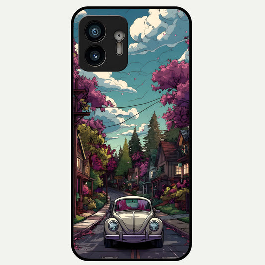  Vintage Street Drive Glass Case For Nothing Phone 2 back cover – full design glossy printed glass finish