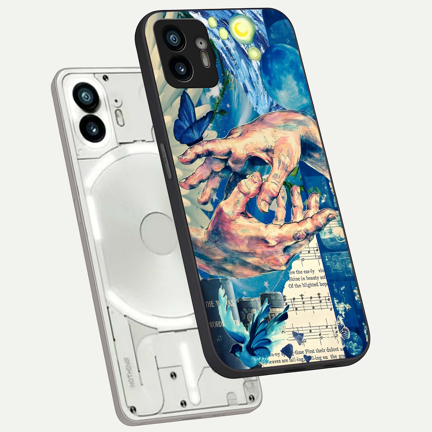 Aesthetic Divider phone case For Nothing Phone 2 showing premium glass back cover with detailed artwork
