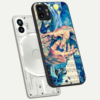  Aesthetic Divider phone case For Nothing Phone 2 showing premium glass back cover with detailed artwork