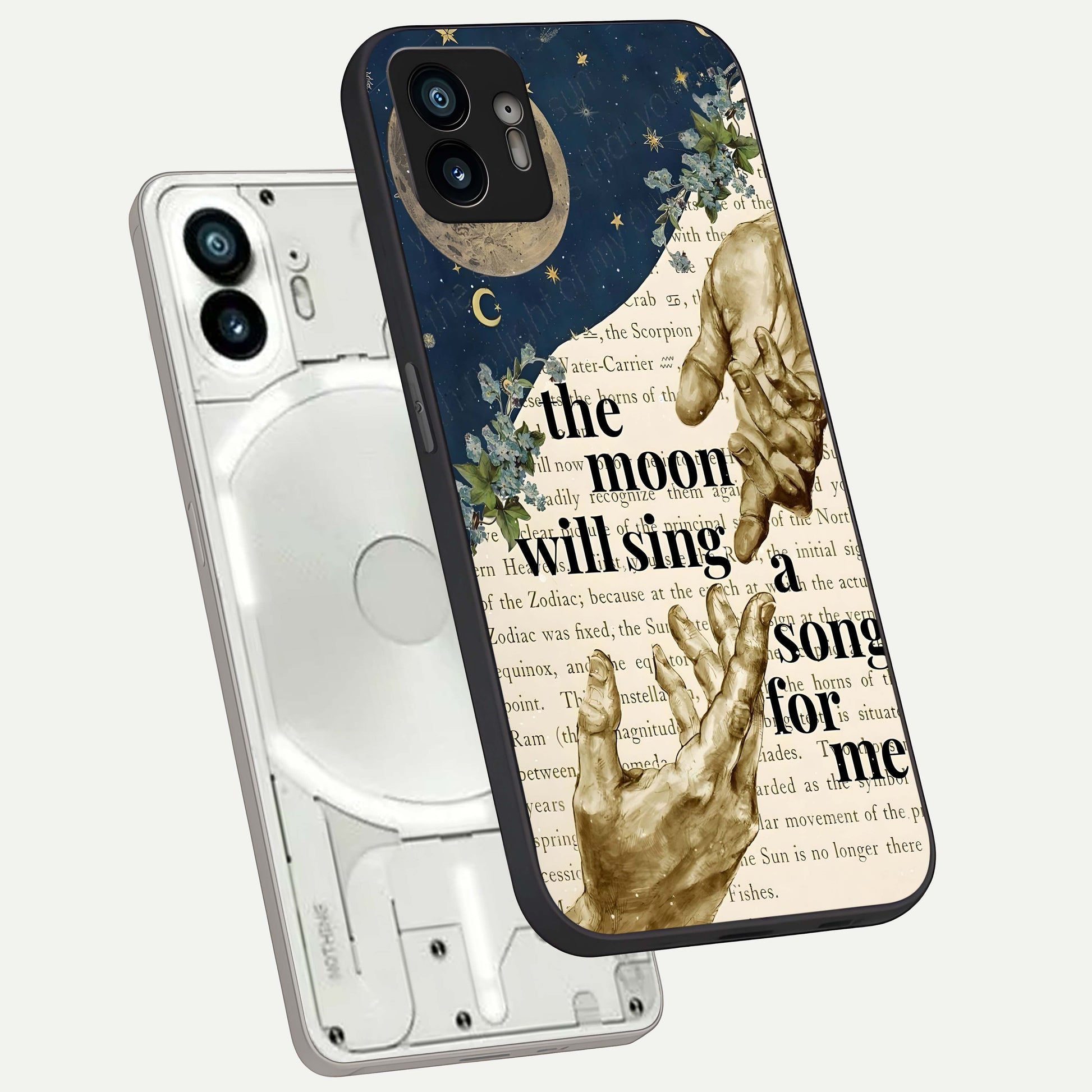  Aesthetic Divine phone case For Nothing Phone 2 showing premium glass back cover with detailed artwork