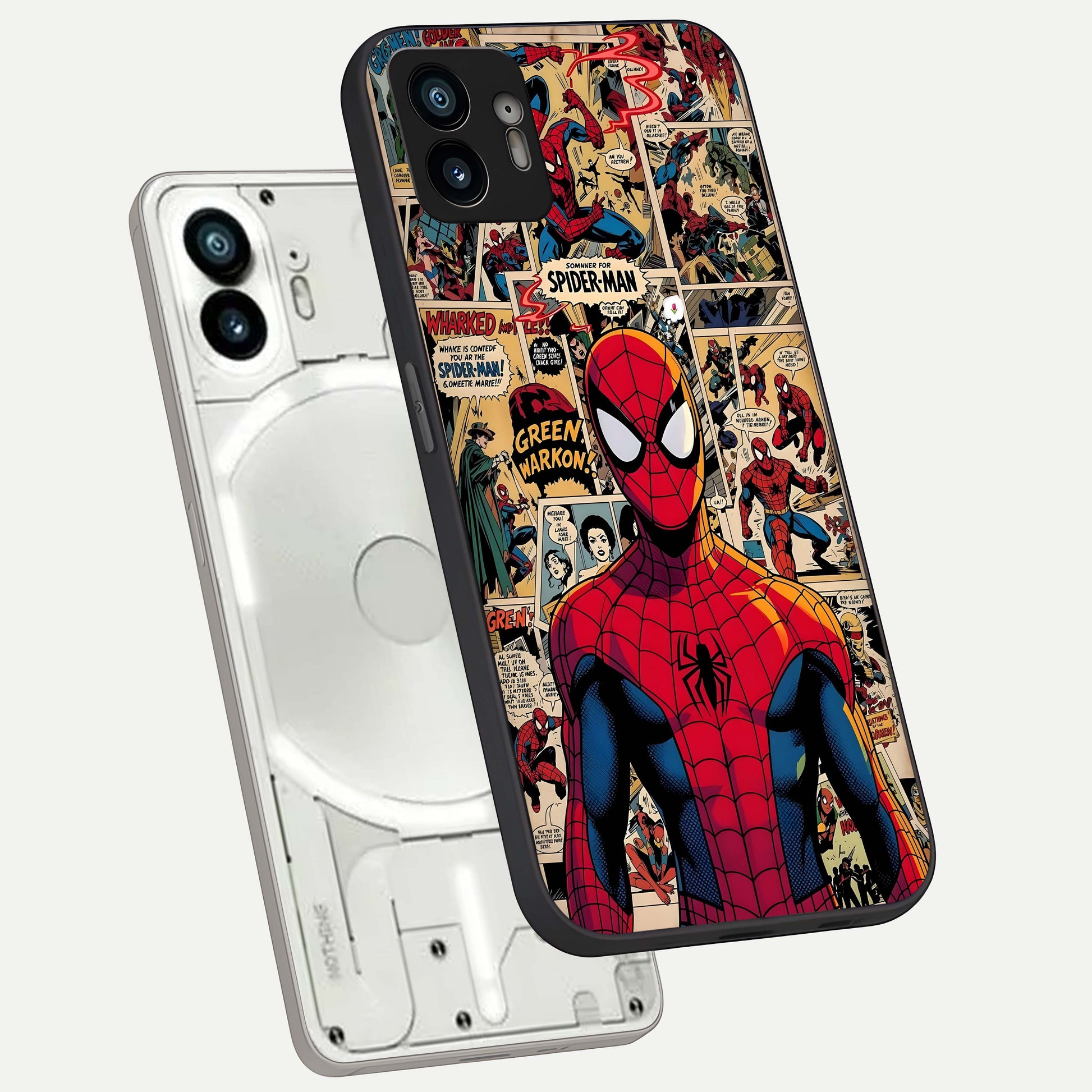 Aesthetic Spider phone case For Nothing Phone 2 showing premium glass back cover with detailed artwork